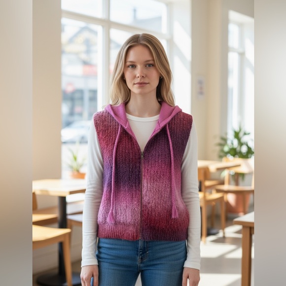 Urban Outfitters Hooded Zip-Up Sweater Vest EUC
Smoke/Pet Free - Picture 7 of 12